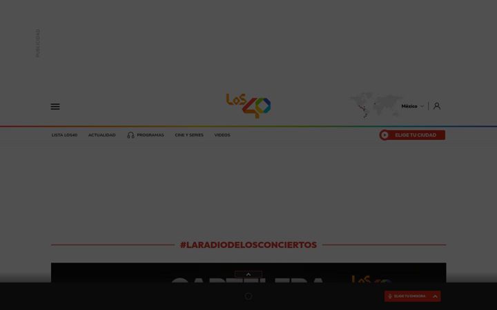 Screenshot of los40.com.mx