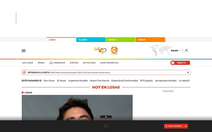 Screenshot του los40.com