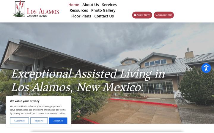 Screenshot of losalamosassistedliving.com