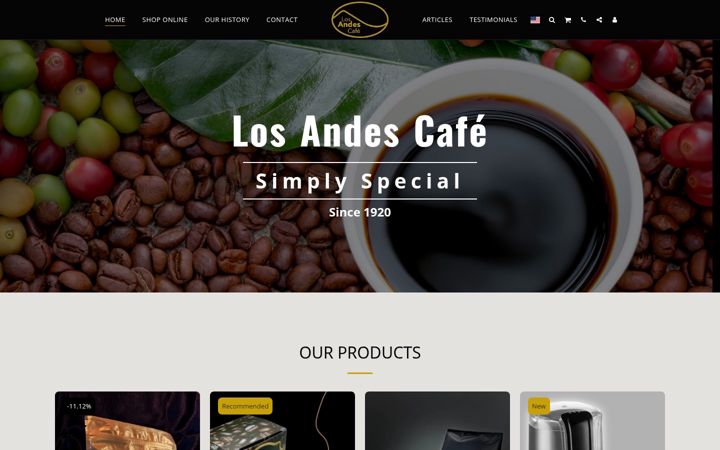 Screenshot of losandescafe.com