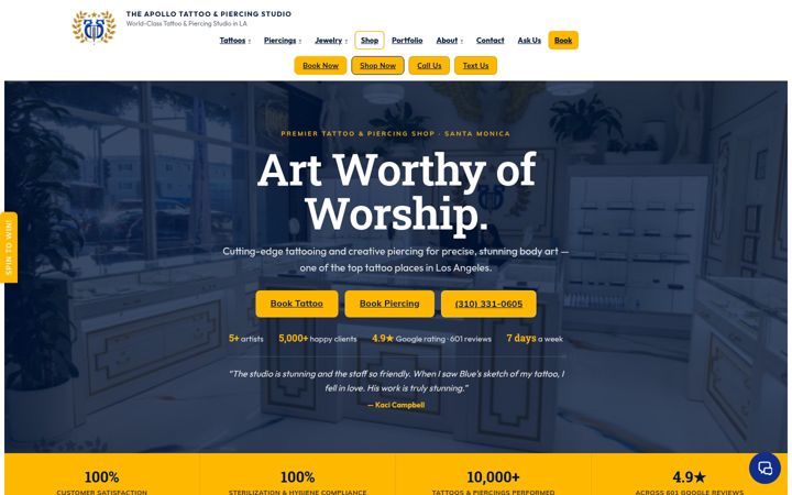 Screenshot of losangelestattooshop.com