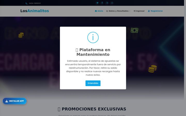 Screenshot of losanimalitos.net