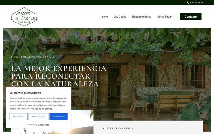 Screenshot of loscarazoscasarural.es