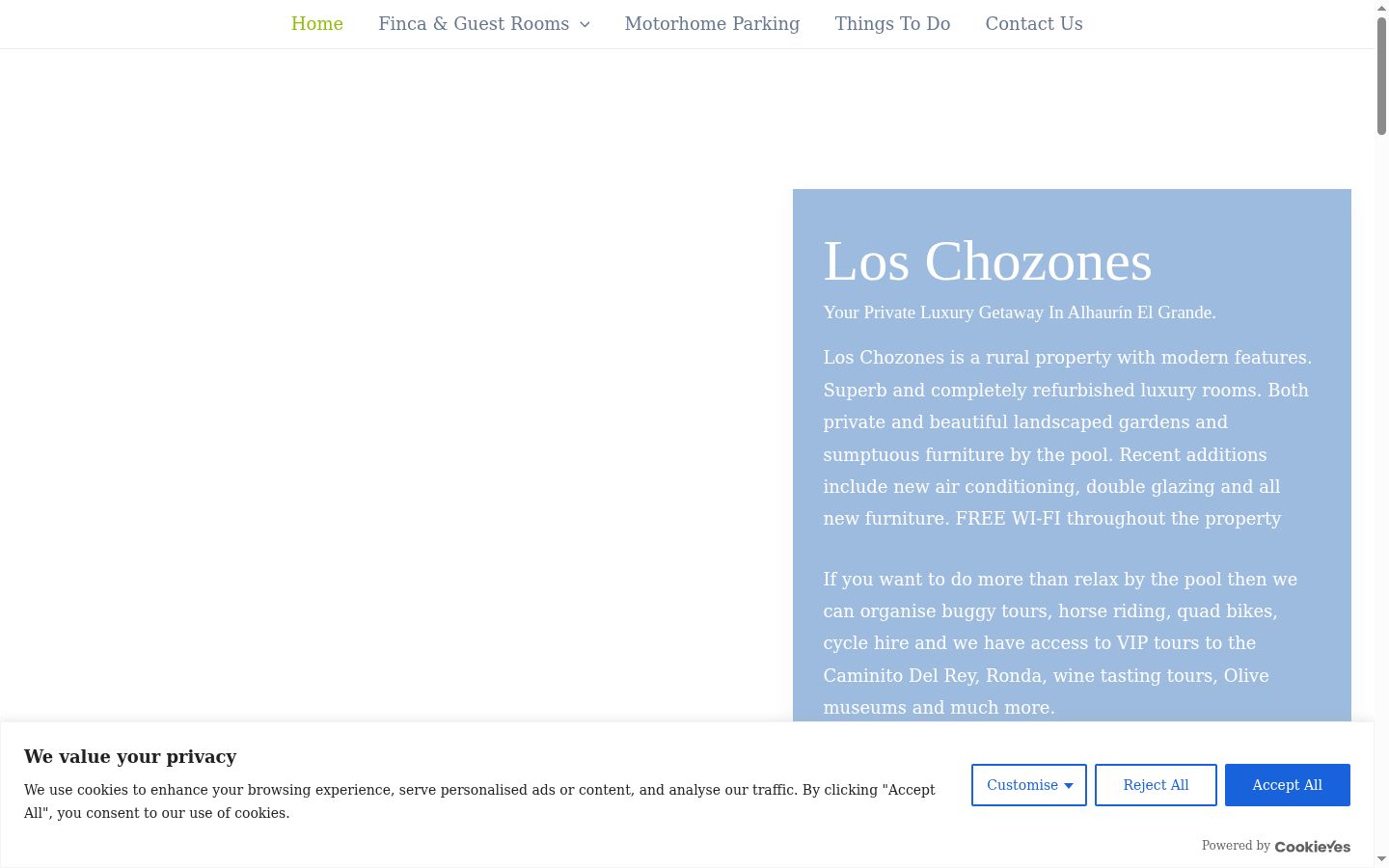 Screenshot del banner di consenso mostrato prima di qualsiasi interazione