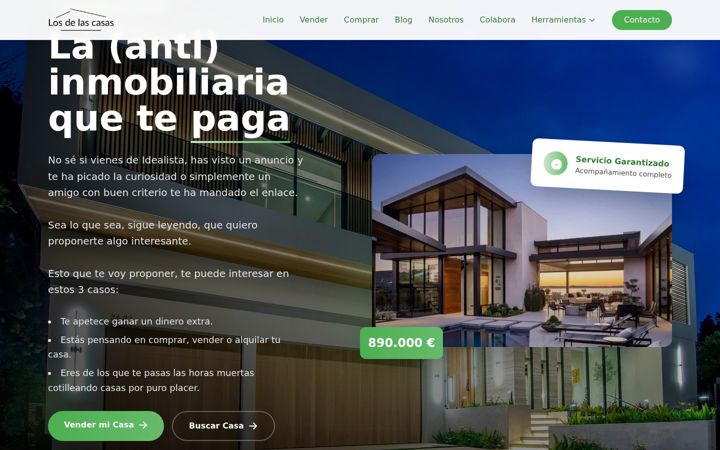 Screenshot of losdelascasas.com