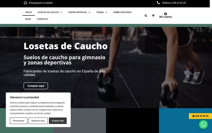 Screenshot of losetasdecaucho.com