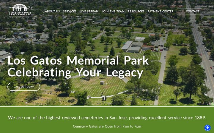 Screenshot of losgatosmemorialpark.com