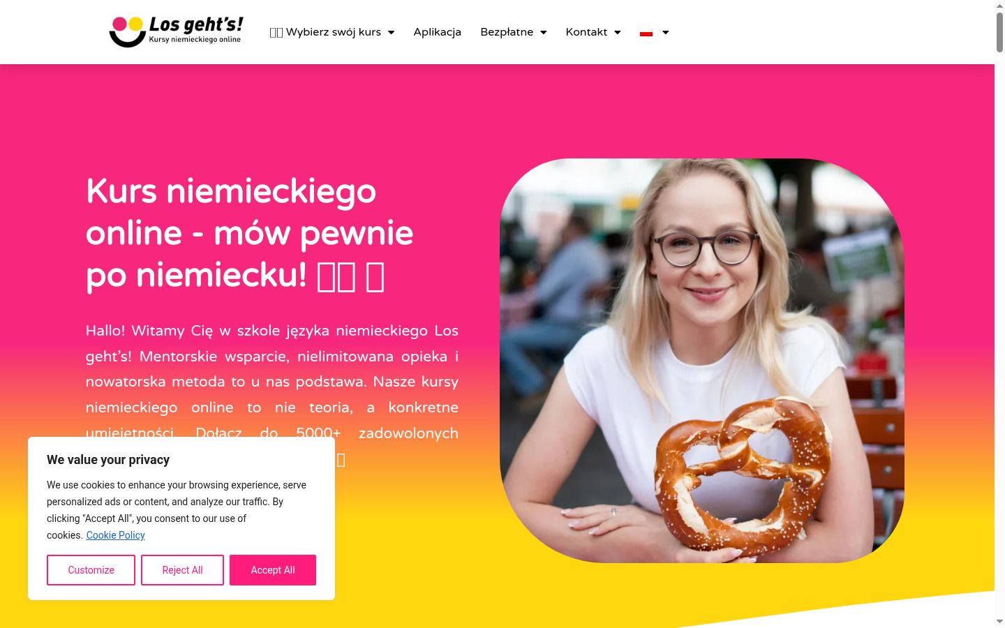 Screenshot del banner di consenso mostrato prima di qualsiasi interazione