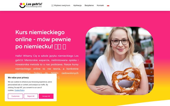 Screenshot of losgehts-deutsch.com