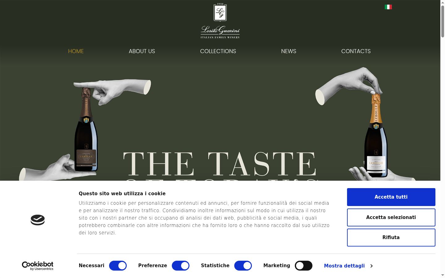 Captura de pantalla del banner de consentimiento mostrado antes de cualquier interacción