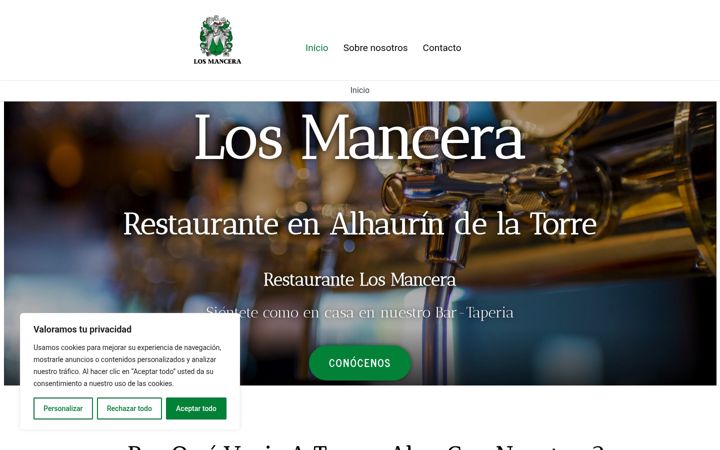 Screenshot of losmancerarestaurante.com