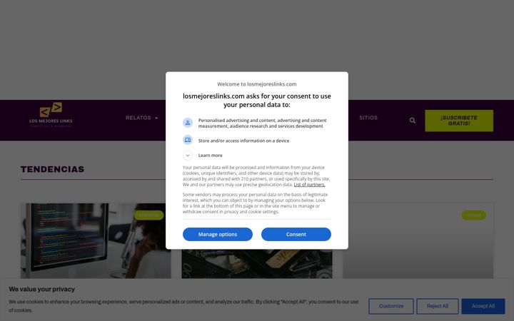 Screenshot of losmejoreslinks.com