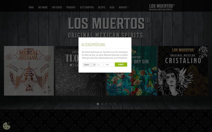 Screenshot of losmuertosspirits.com