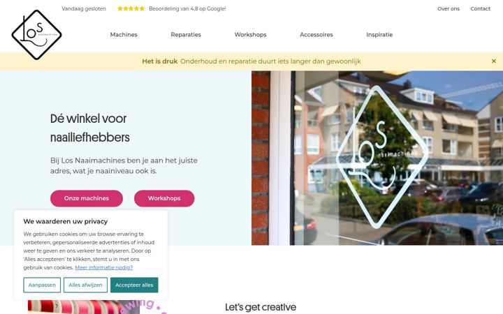 Screenshot of losnaaimachines.nl