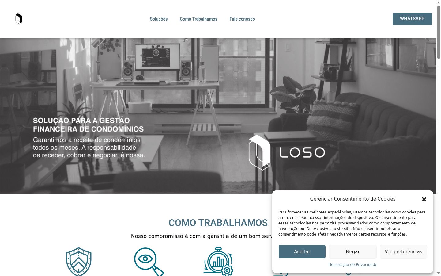 Screenshot del banner di consenso mostrato prima di qualsiasi interazione