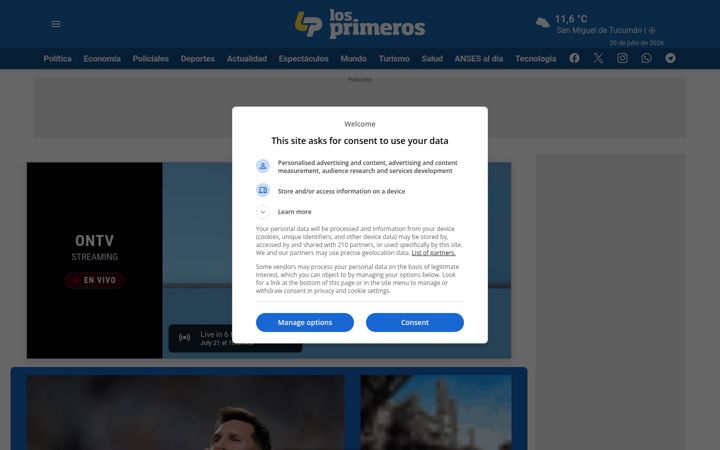 Screenshot of losprimeros.tv