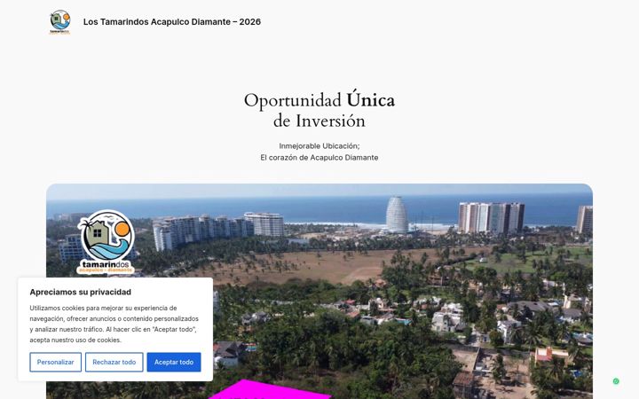 Screenshot of lostamarindosdiamante.com