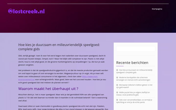 Screenshot of lostcreek.nl