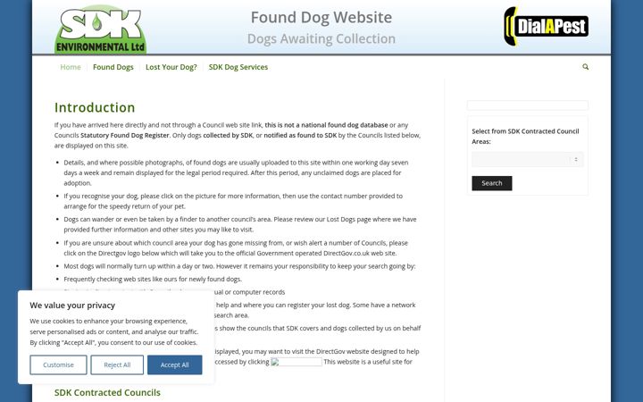 Screenshot of lostdogsuk.co.uk