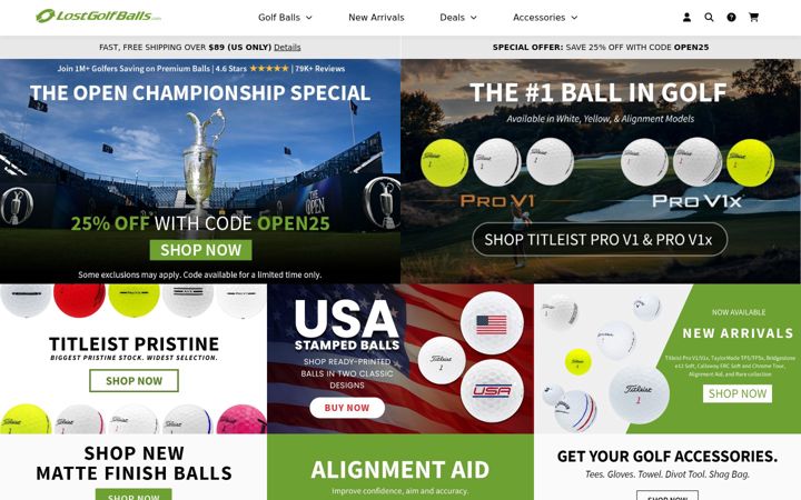 Screenshot of lostgolfballs.com