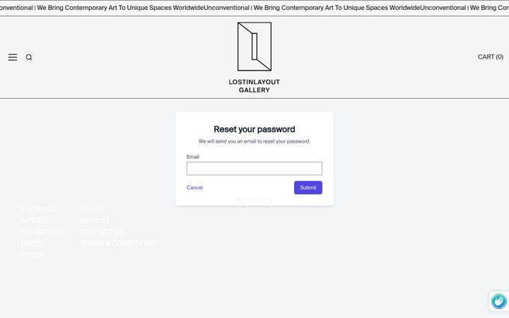 Screenshot of lostinlayoutgallery.com