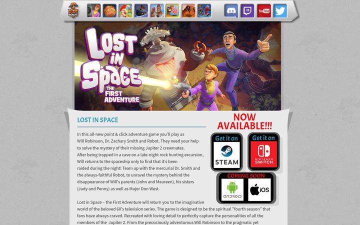 Screenshot of lostinspacegame.com
