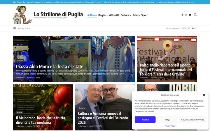 Screenshot of lostrillonedipuglia.it