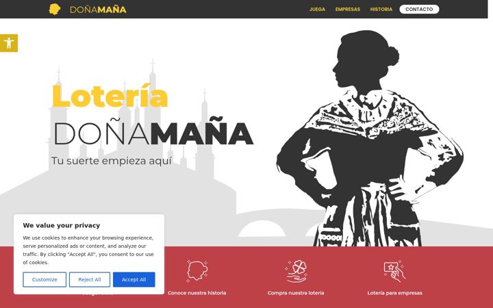 Screenshot of loteriabaturra.com