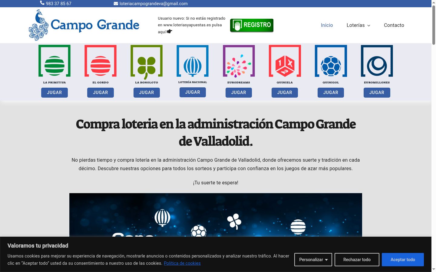 Screenshot del banner di consenso mostrato prima di qualsiasi interazione
