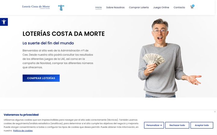 Screenshot of loteriacostadamortecee.com