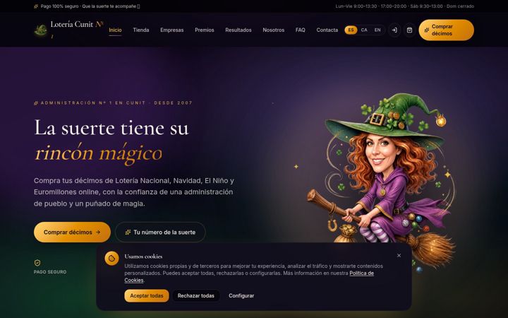 Screenshot of loteriacunit.com