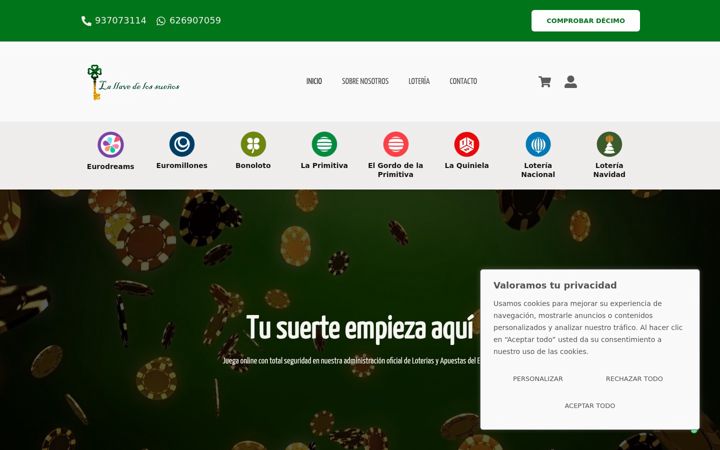Screenshot of loteriadelossuenos.com.es