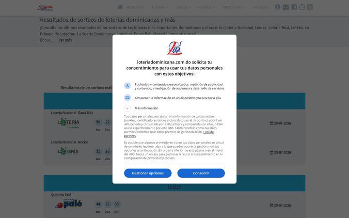 Screenshot of loteriadominicana.com.do