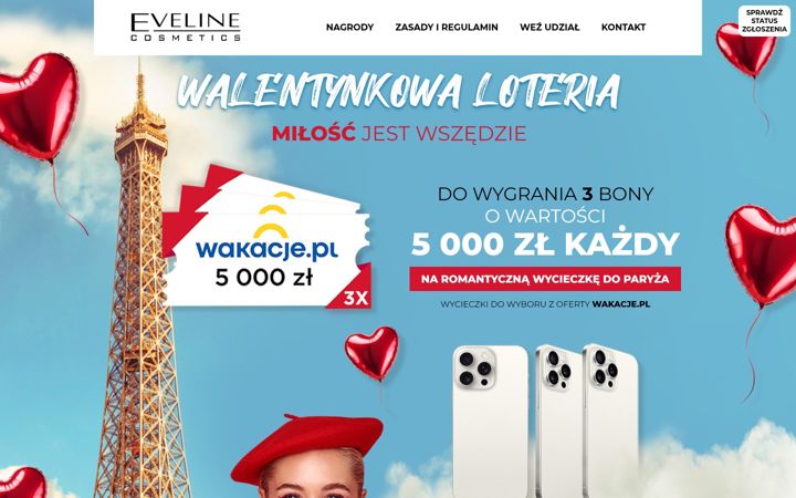 Snímek obrazovky loteriaeveline.pl