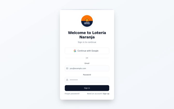 Screenshot of loterianaranja.com