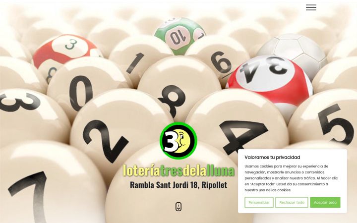 Screenshot of loteriatresdelalluna.com