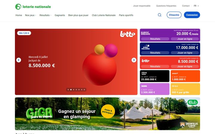 Screenshot of loterie-nationale.be