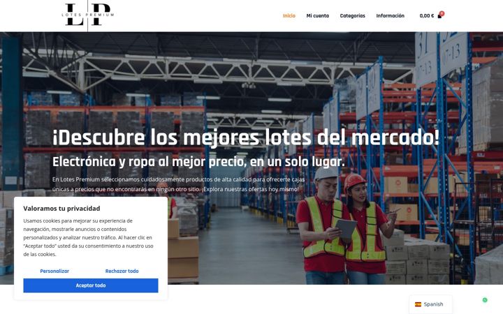 Screenshot of lotespremium.es