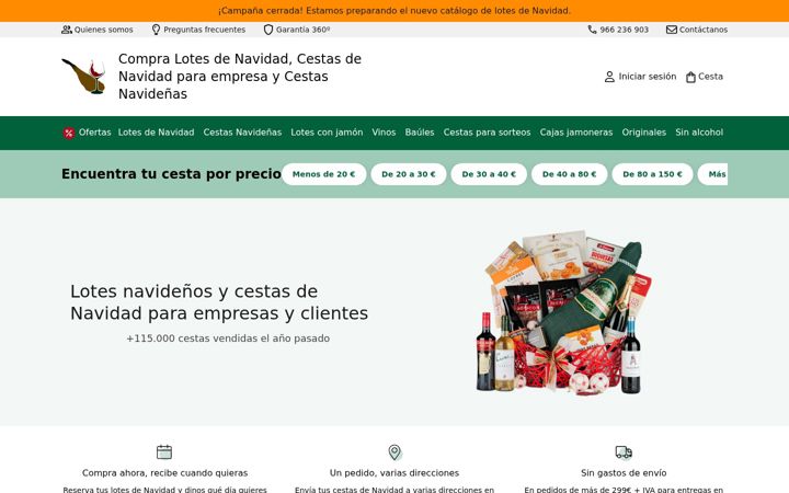 Screenshot of lotesycestasdenavidad.es
