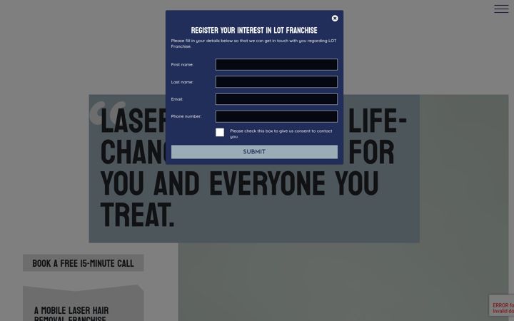 Screenshot of lotfranchise.co.uk