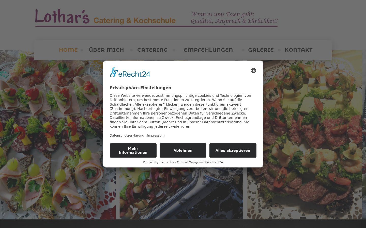 Screenshot del banner di consenso mostrato prima di qualsiasi interazione