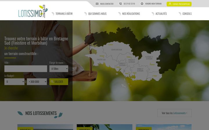 Screenshot of lotissimo-terrains.fr