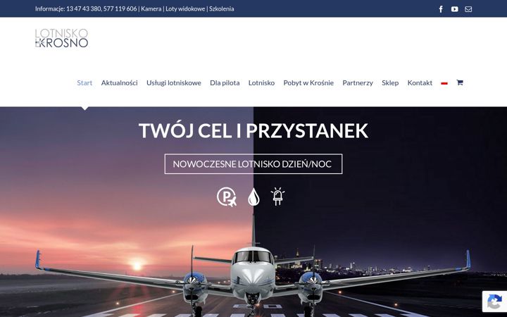 Screenshot of lotniskokrosno.com