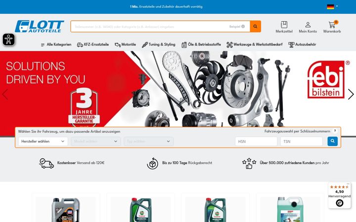 Screenshot of lott.de