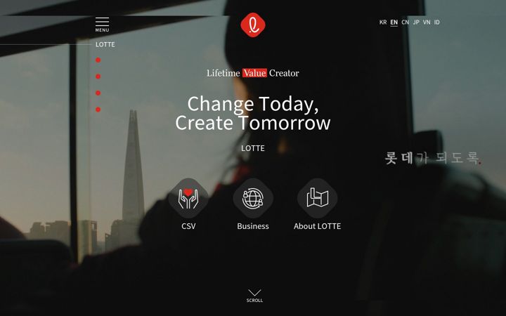 Screenshot stránky lotte.co.kr