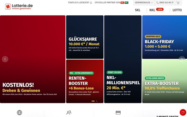 Screenshot of lotterie.de