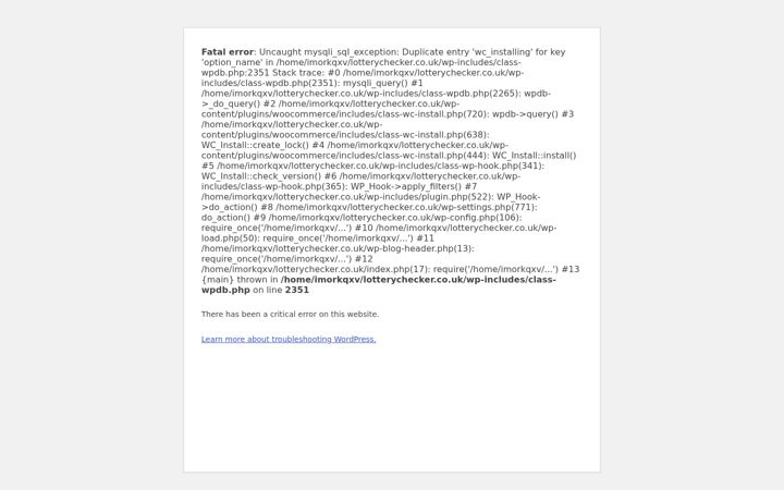 Screenshot of lotterychecker.co.uk
