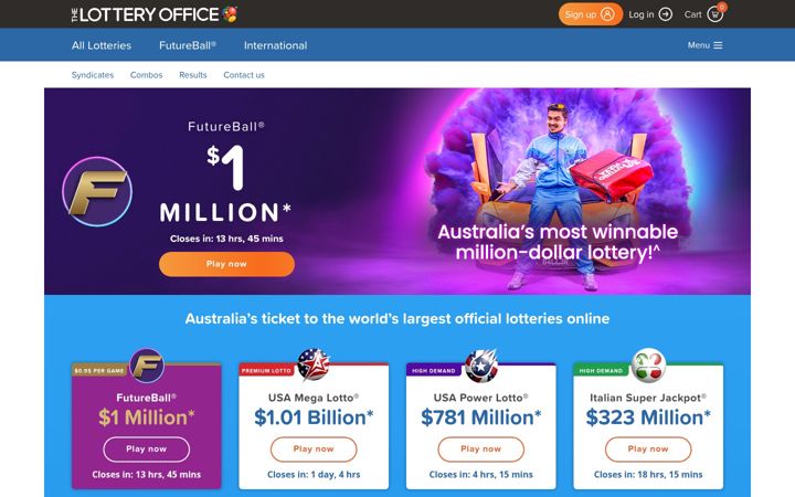 Screenshot of lotteryoffice.com.au