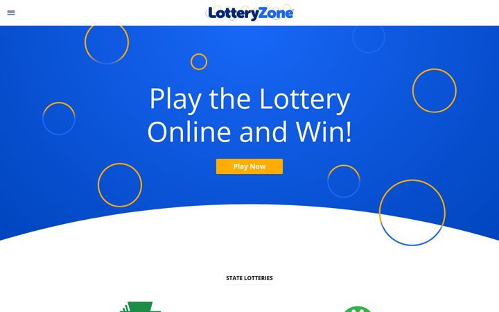 Screenshot of lotteryzone.com