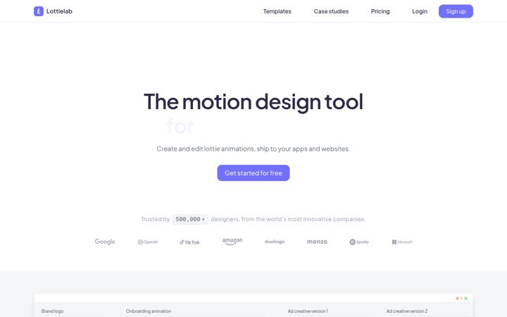 Képernyőkép: lottielab.com